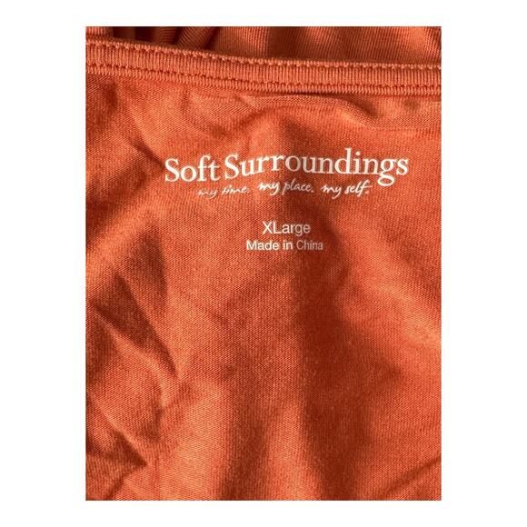 Soft Surroundings Top Womens XL Orange Peach Long Sleeve Tunic Fall Minimalist - Picture 6 of 7